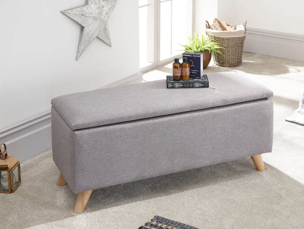 GFW GFW Secreto Light Grey Fabric Blanket Box