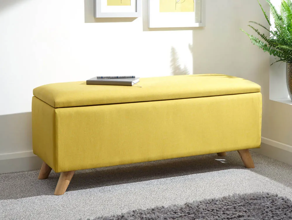 GFW GFW Secreto Mustard Fabric Blanket Box