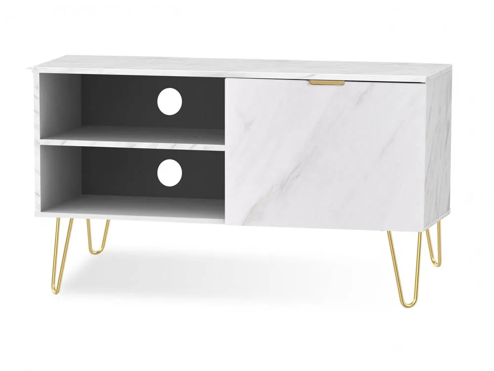 Welcome Welcome Hong Kong 1 Door 2 Shelf TV Cabinet with Gold Hairpin Legs (Assembled)