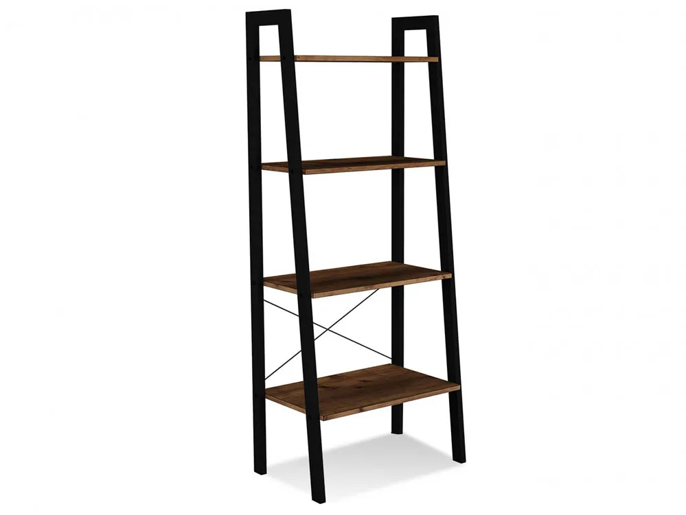 LPD LPD Ealing Black and Rustic Pine Ladder Shelving Unit