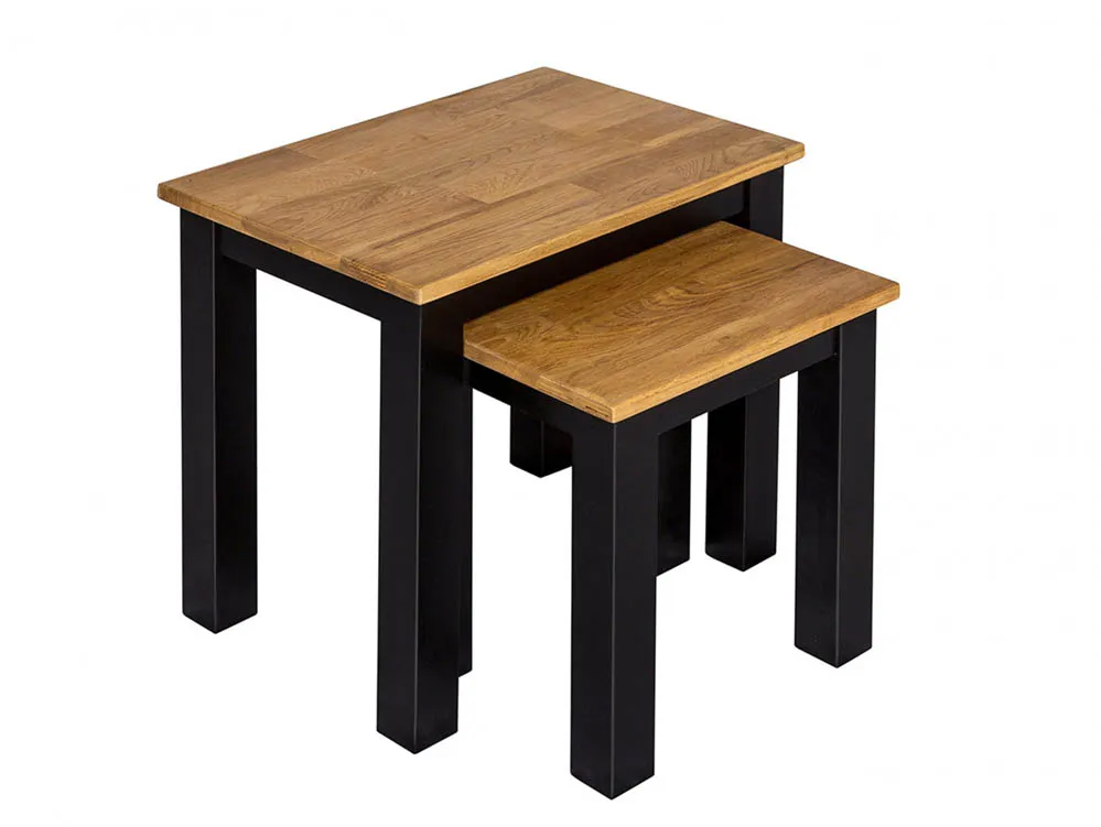 LPD LPD Copenhagen Black and Oak Nest of Tables