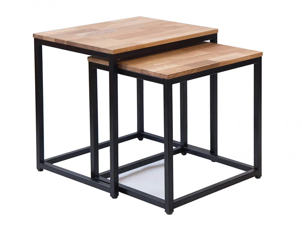 LPD LPD Mirelle Oak and Black Nest Of Tables