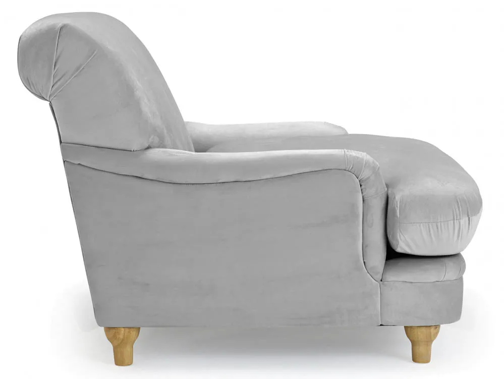 LPD LPD Plumpton Grey Velvet Fabric Chair