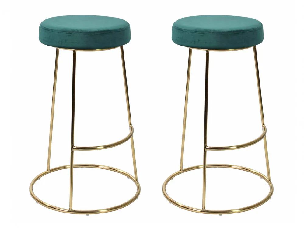 LPD LPD Opera Dark Teal Velvet Fabric Bar Stools (Set of 2)