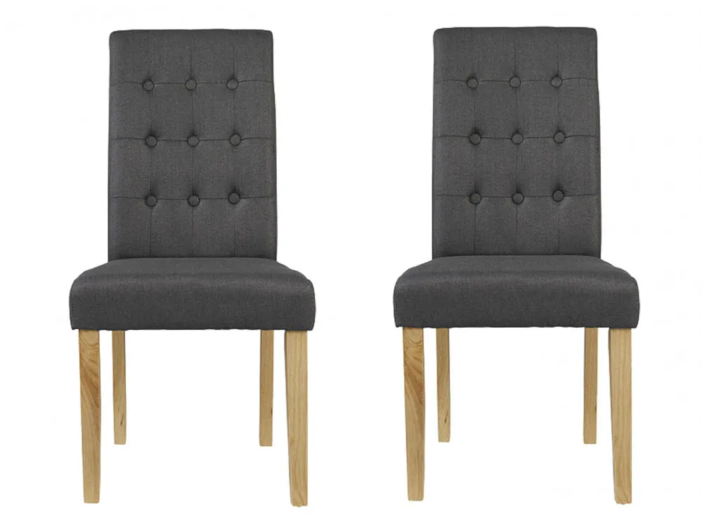 LPD LPD Roma Set of 2 Grey Fabric Dining Chairs