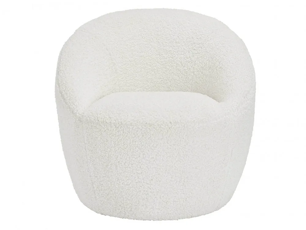 LPD LPD Cocoon White Boucle Fabric Occasional Chair