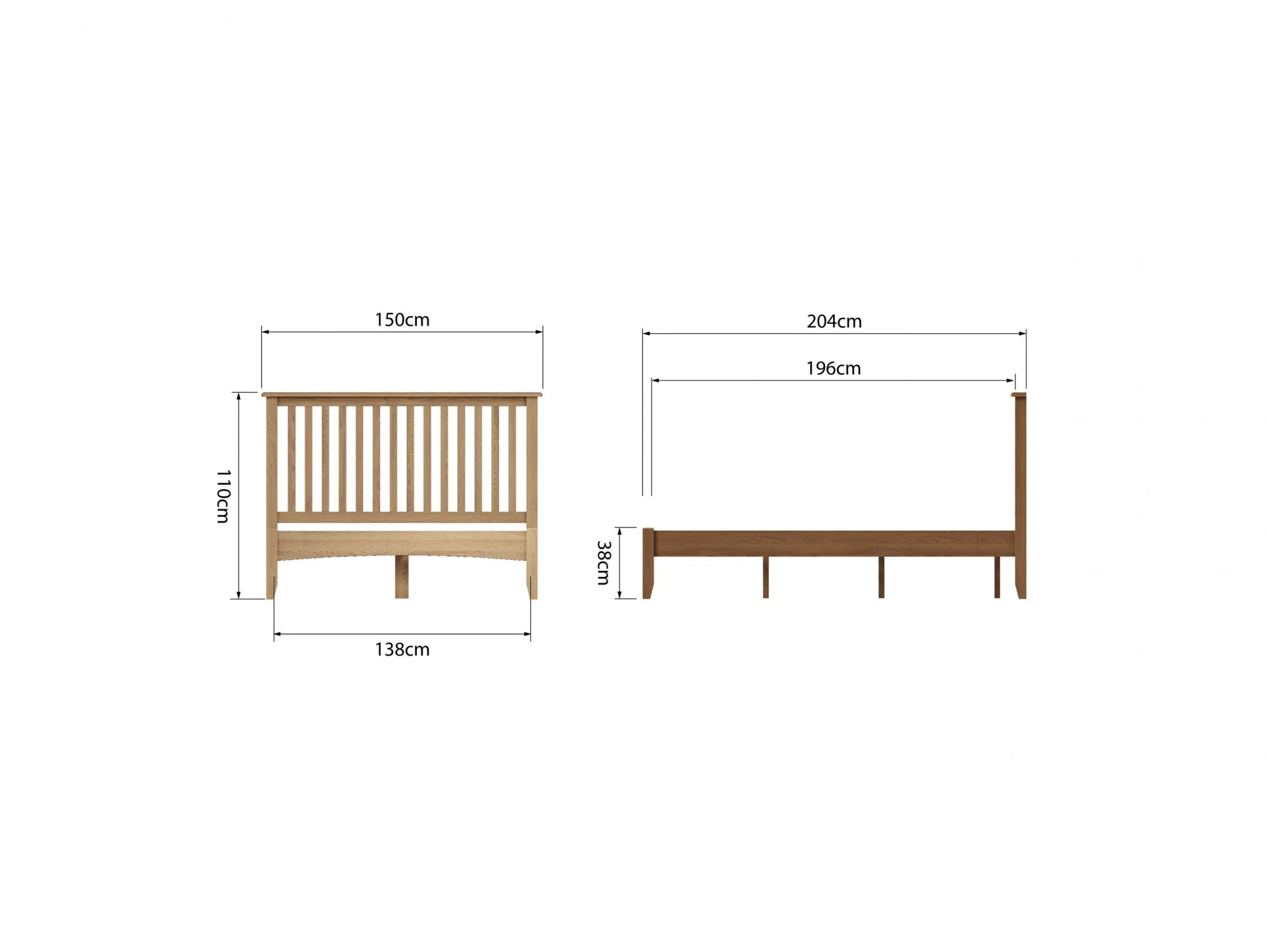 Kenmore Kenmore Dakota 4ft6 Double Oak Wooden Bed Frame