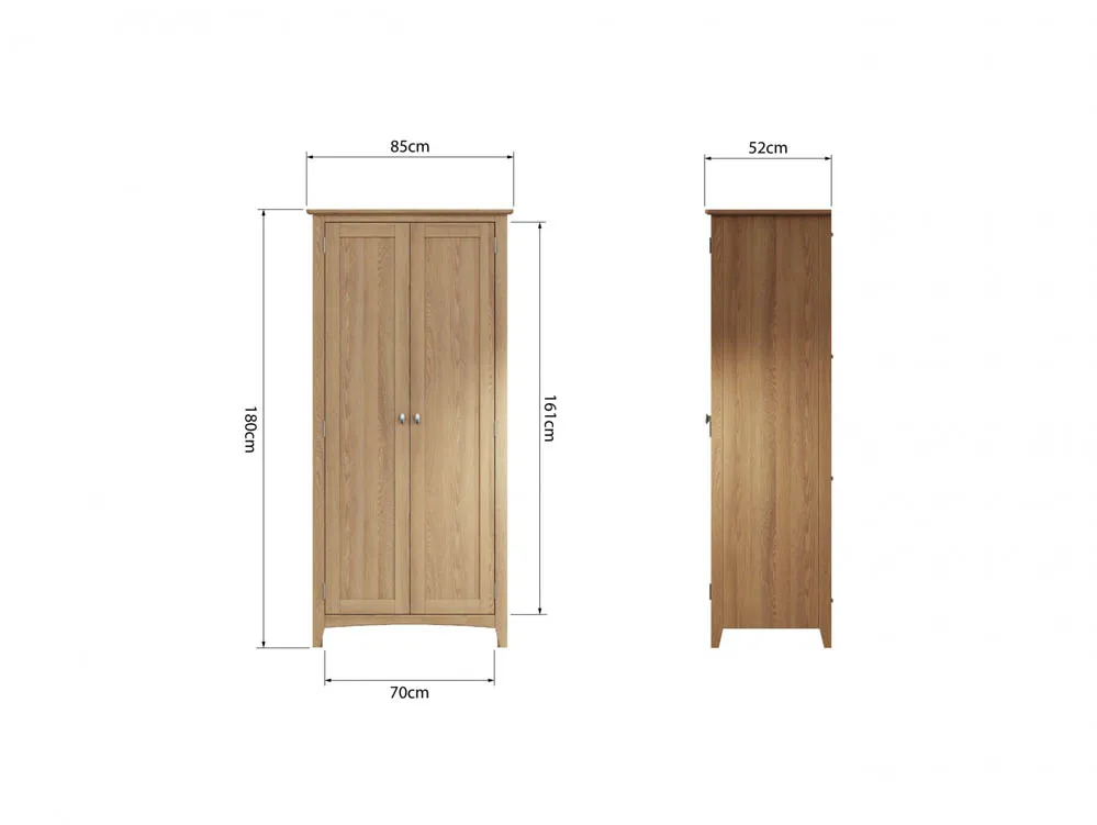 Kenmore Kenmore Dakota Oak 2 Door Double Wardrobe