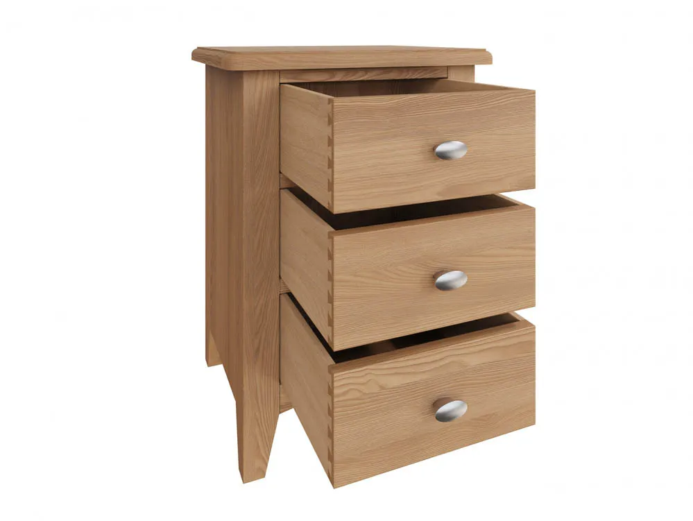 Kenmore Kenmore Dakota Oak 3 Drawer Large Bedside Table (Assembled)