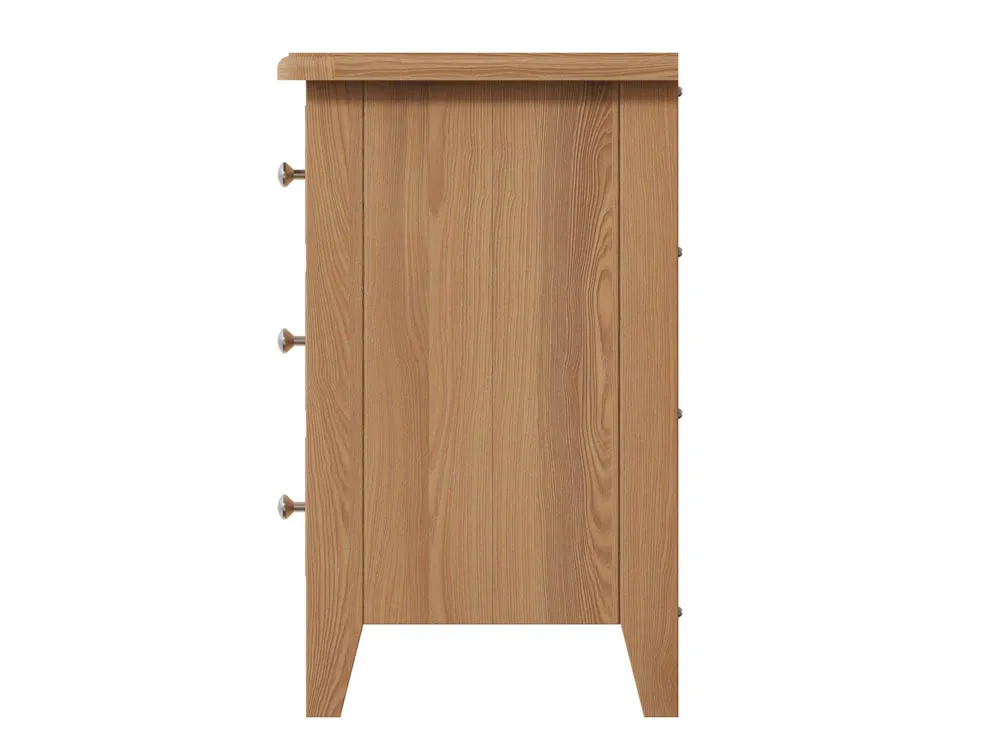 Kenmore Kenmore Dakota Oak 3 Drawer Large Bedside Table (Assembled)