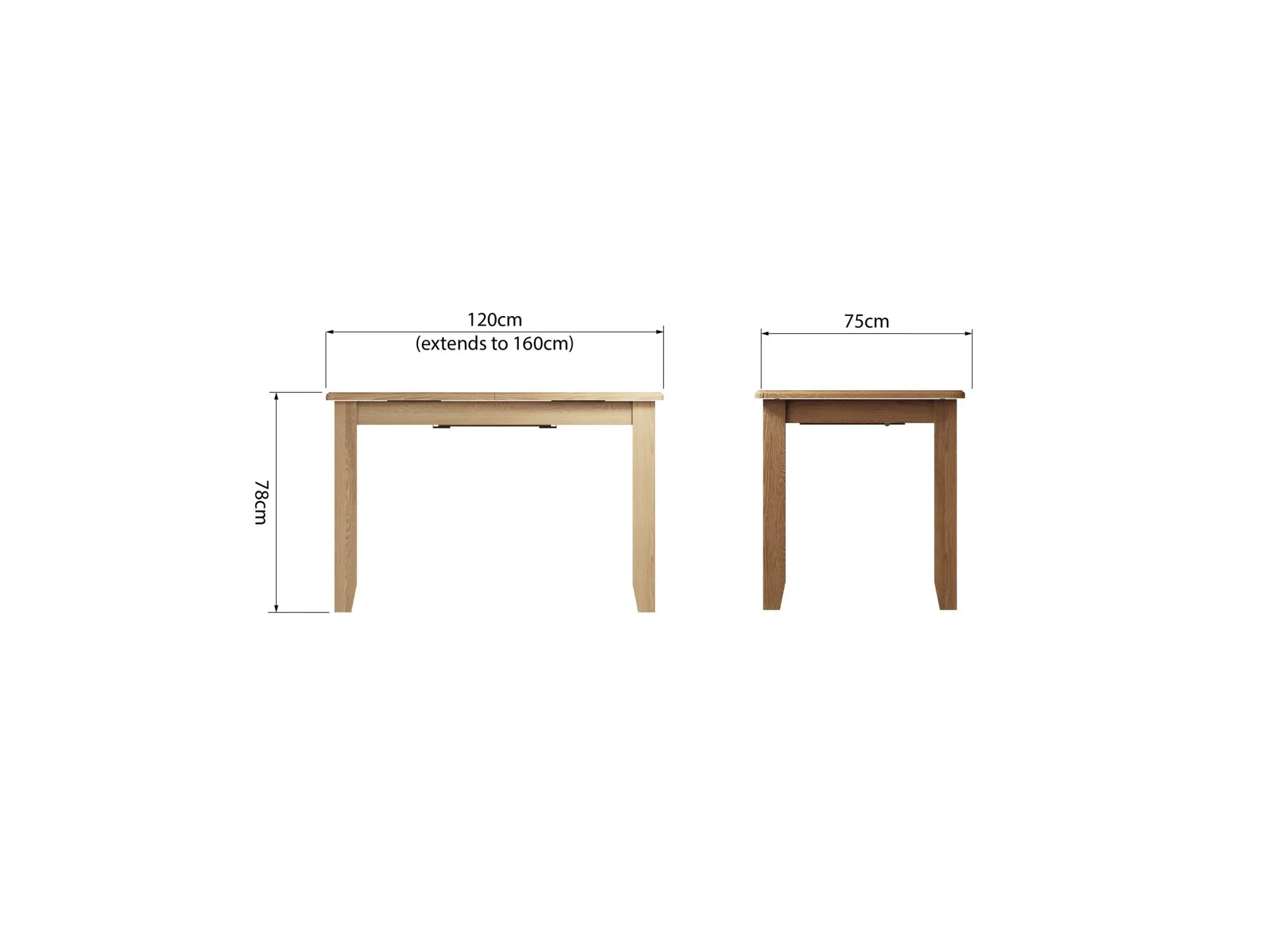 Kenmore Kenmore Dakota 120cm Oak Butterfly Extending Dining Table (Flat Packed)