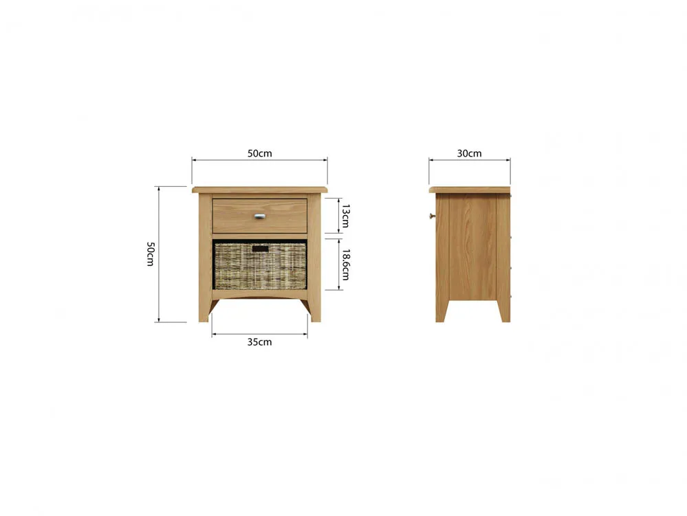 Kenmore Kenmore Dakota Oak 1 Drawer Large Lamp Table (Assembled)