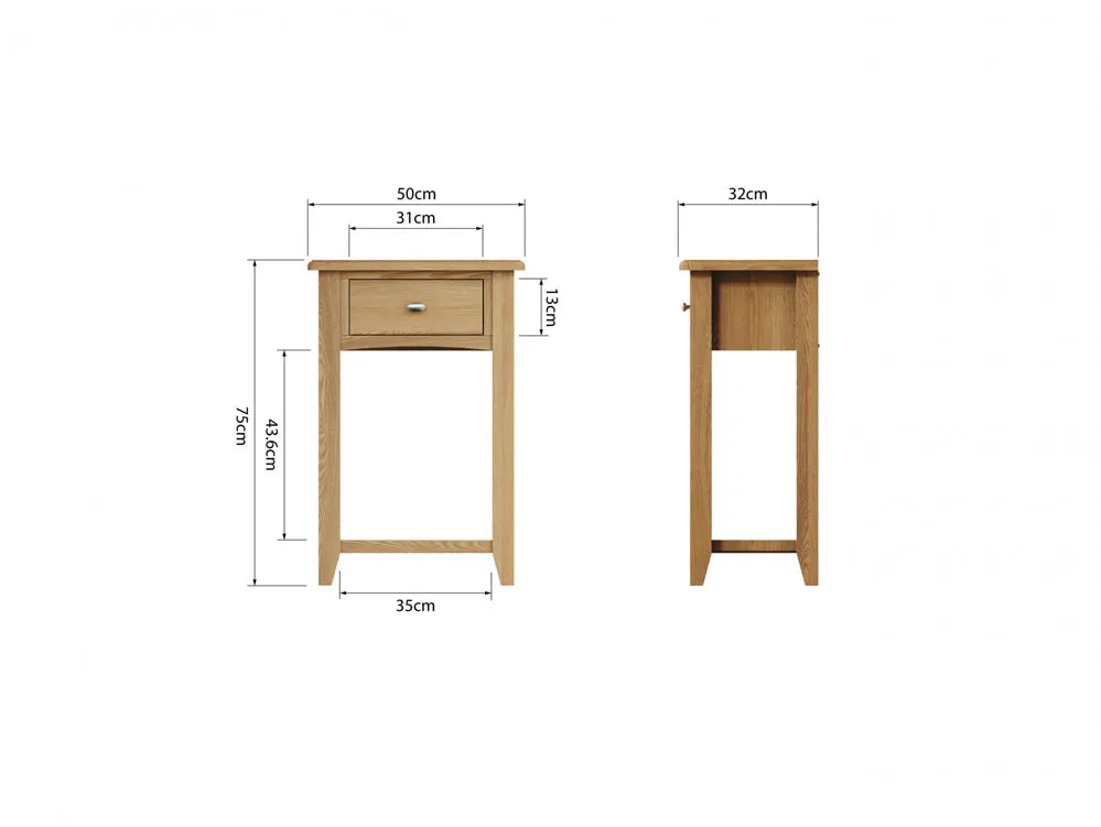 Kenmore Kenmore Dakota Oak 1 Drawer Tall Lamp Table (Assembled)