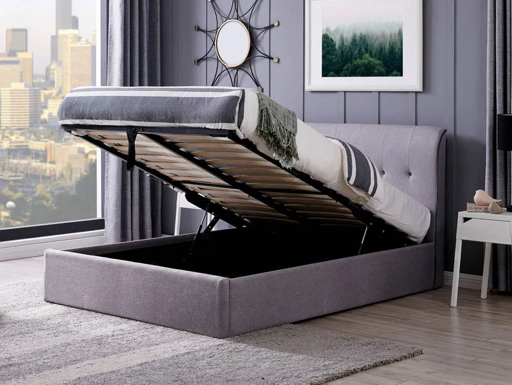 Flintshire Furniture Flintshire Carmel 4ft6 Double Grey Fabric Ottoman Bed Frame