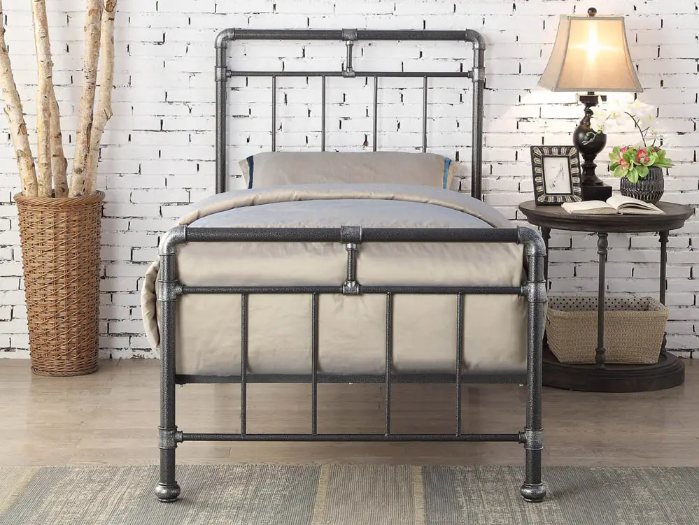 Flintshire Furniture Flintshire Cilcain 3ft Single Black and Silver Metal Bed Frame