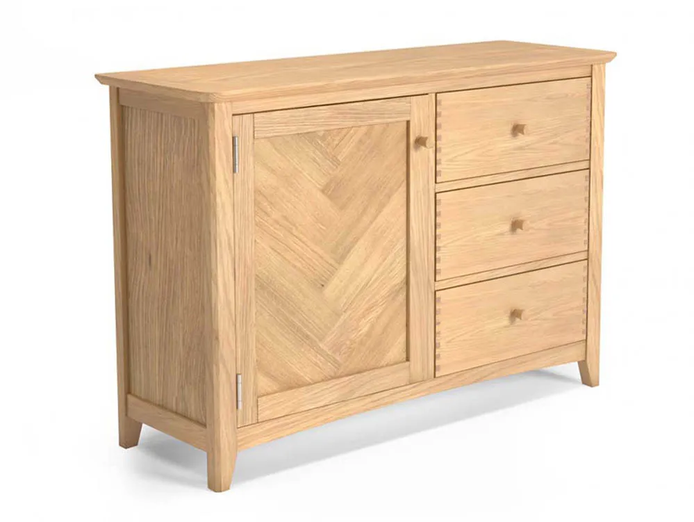 Archers Archers Oslo 1 Door 3 Drawer Light Oak Wooden Sideboard (Assembled)