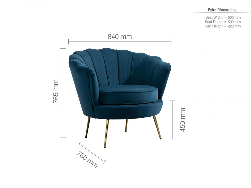 Birlea Furniture & Beds Birlea Ariel Blue Fabric Chair