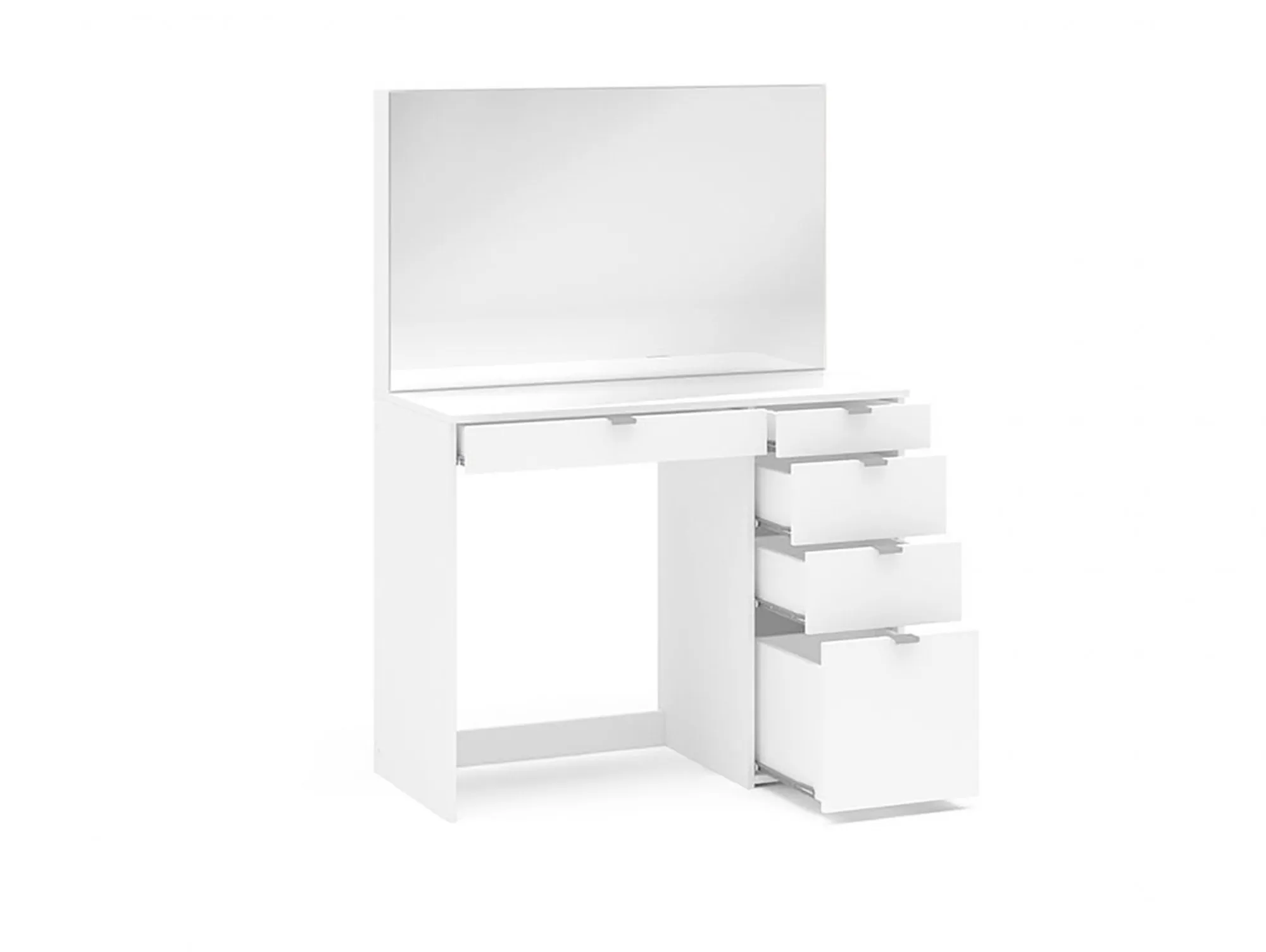 Birlea Furniture & Beds Birlea Ava White 5 Drawer Dressing Table and Mirror