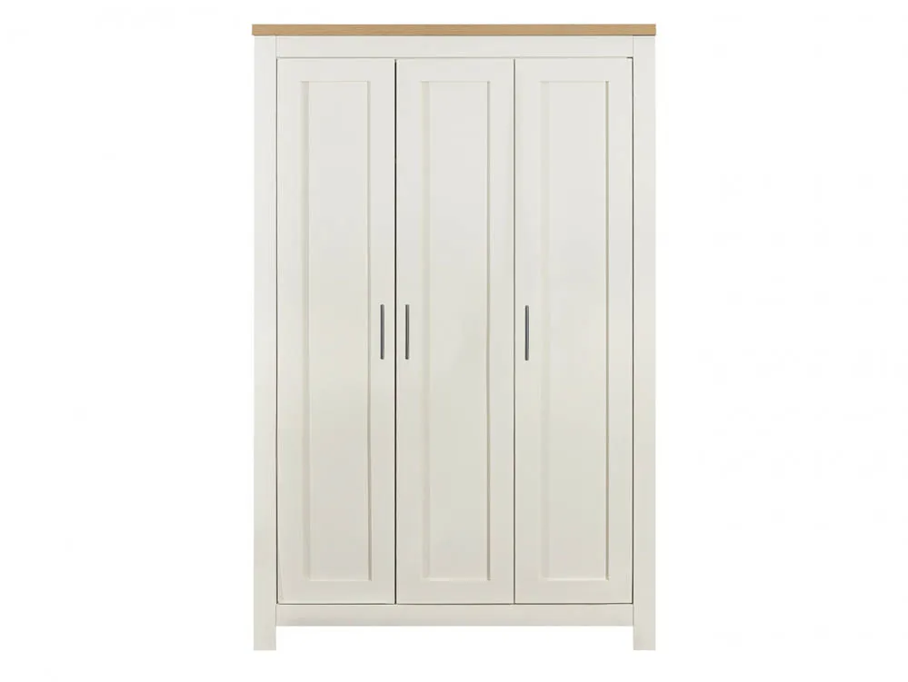 Birlea Furniture & Beds Birlea Highgate Cream and Oak Effect 3 Door Wardrobe