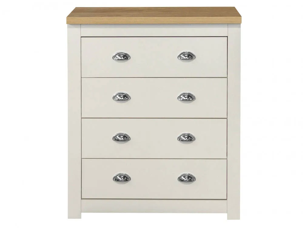 Birlea Furniture & Beds Birlea Highgate Cream and Oak Effect 4 Drawer Chest