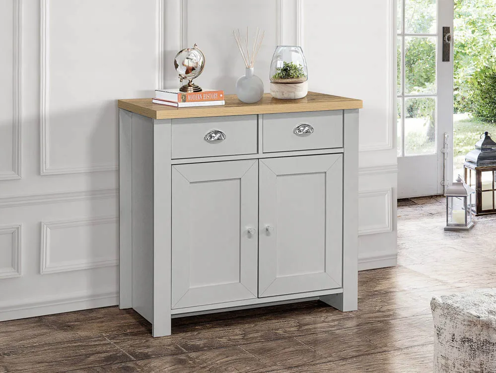 Birlea Furniture & Beds Birlea Highgate Grey and Oak Effect 2 Door 2 Drawer Sideboard