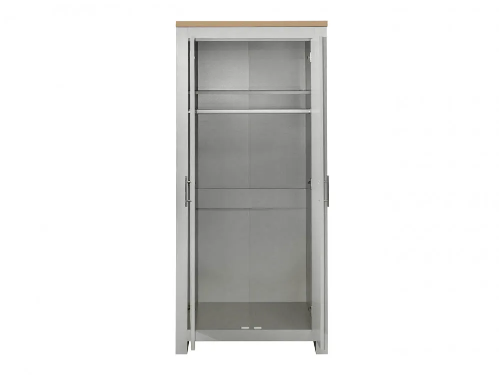 Birlea Furniture & Beds Birlea Highgate Grey and Oak Effect 2 Door Wardrobe