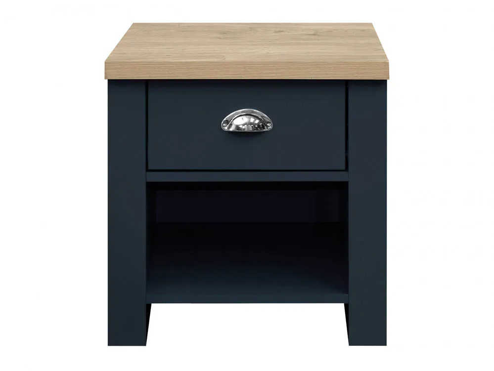 Birlea Furniture & Beds Birlea Highgate Navy and Oak Effect 1 Drawer Lamp Table