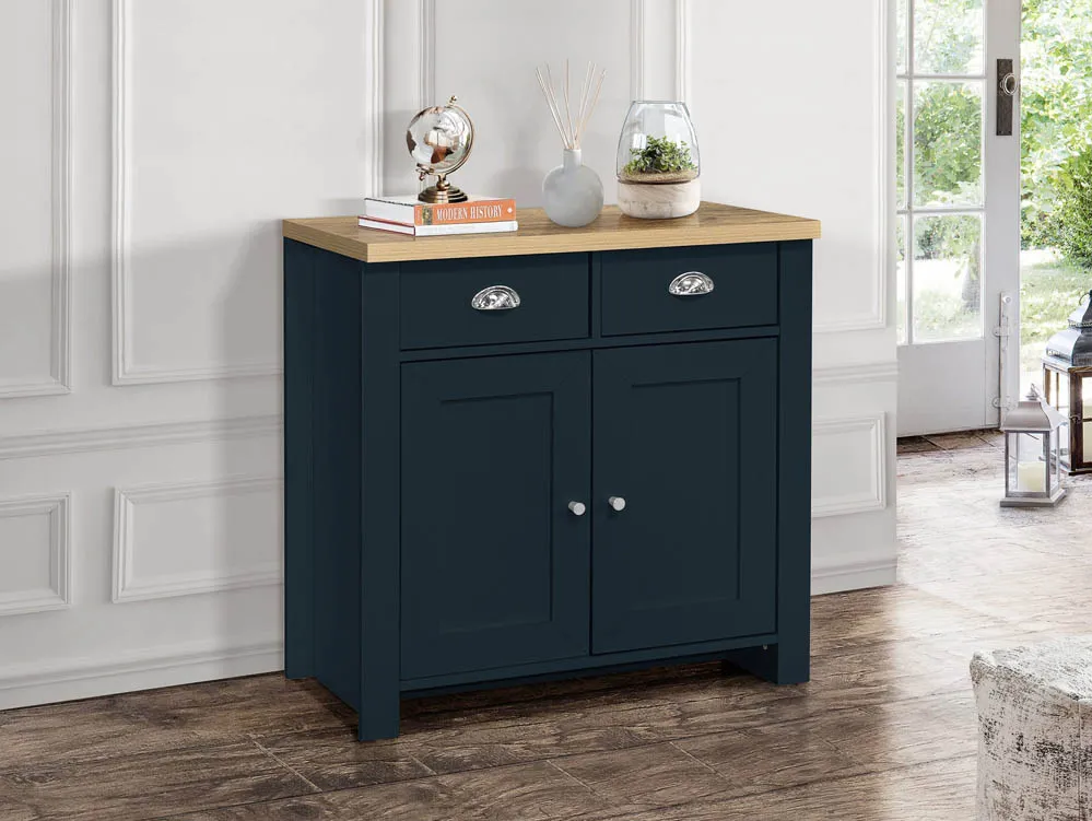 Birlea Furniture & Beds Birlea Highgate Navy and Oak Effect 2 Door 2 Drawer Sideboard