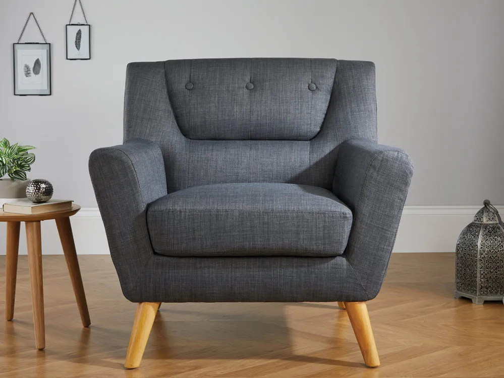 Birlea Furniture & Beds Birlea Lambeth Grey Fabric Chair