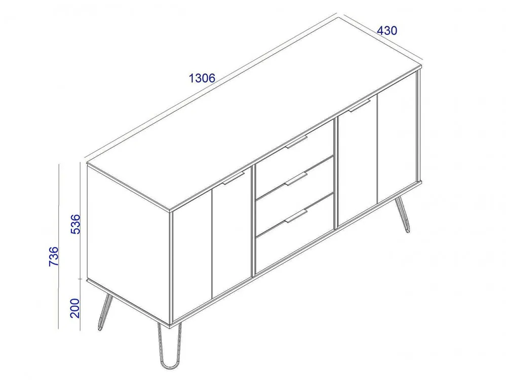 Core Products Core Augusta Driftwood and Calico Medium Sideboard with 2 Door 3 Drawer