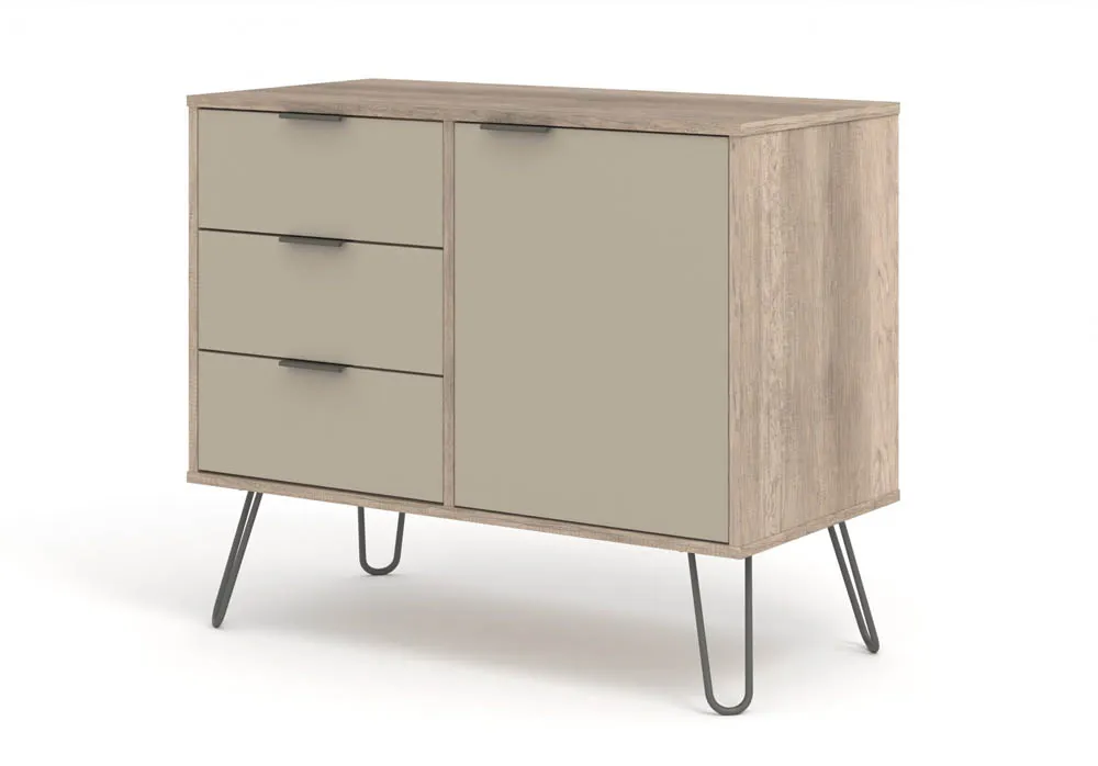 Core Products Core Augusta Driftwood and Calico 1 Door 3 Drawer Small Sideboard