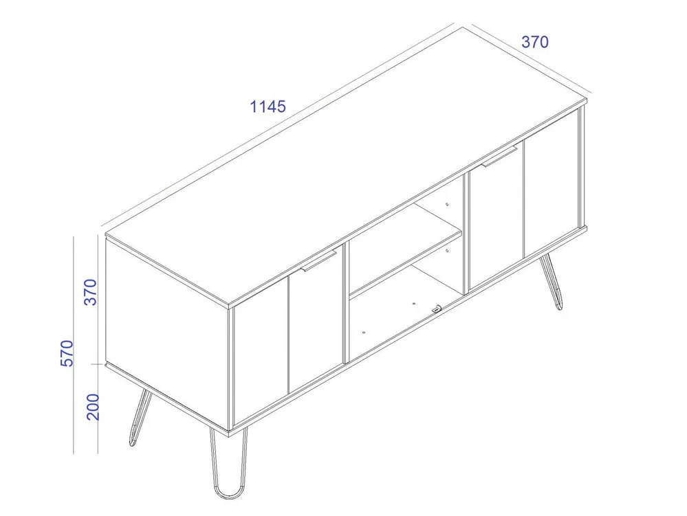 Core Products Core Augusta Grey 2 Door Flat Screen TV Unit