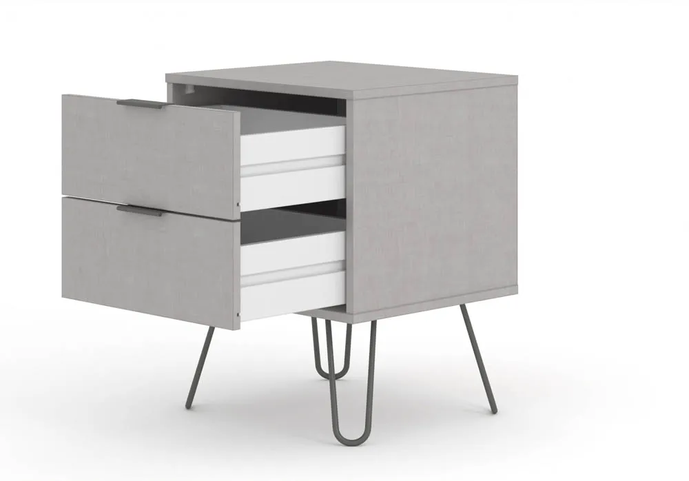 Core Products Core Augusta Grey 2 Drawer Bedside Table