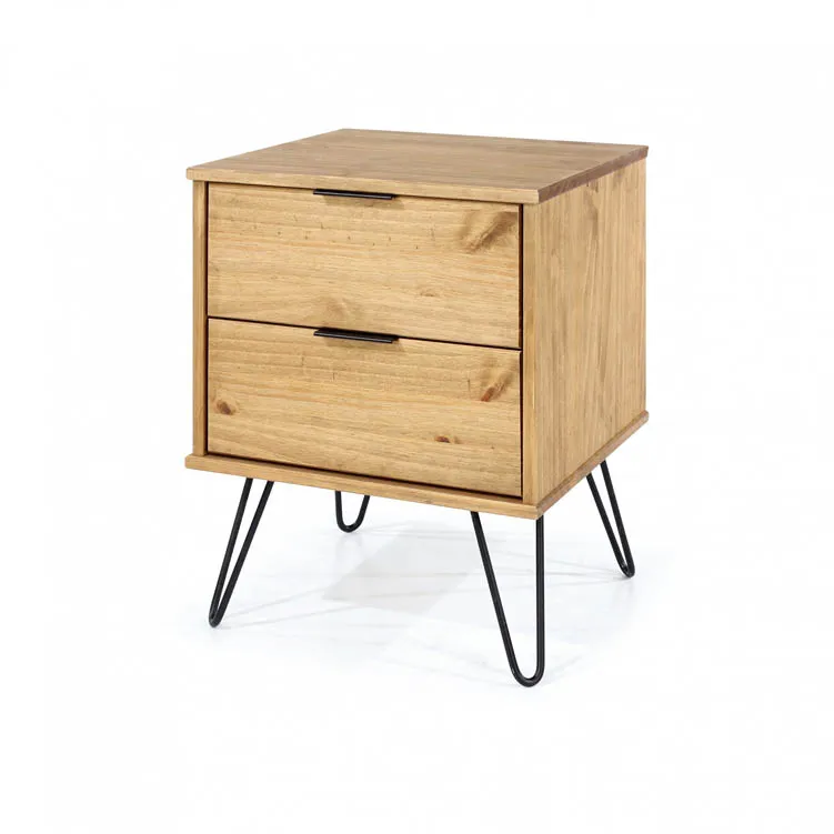 Core Products Core Augusta Waxed Pine 2 Drawer Bedside Table