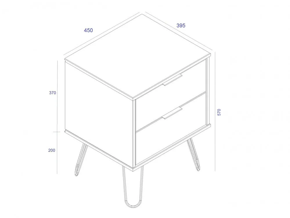 Core Products Core Augusta Waxed Pine 2 Drawer Bedside Table