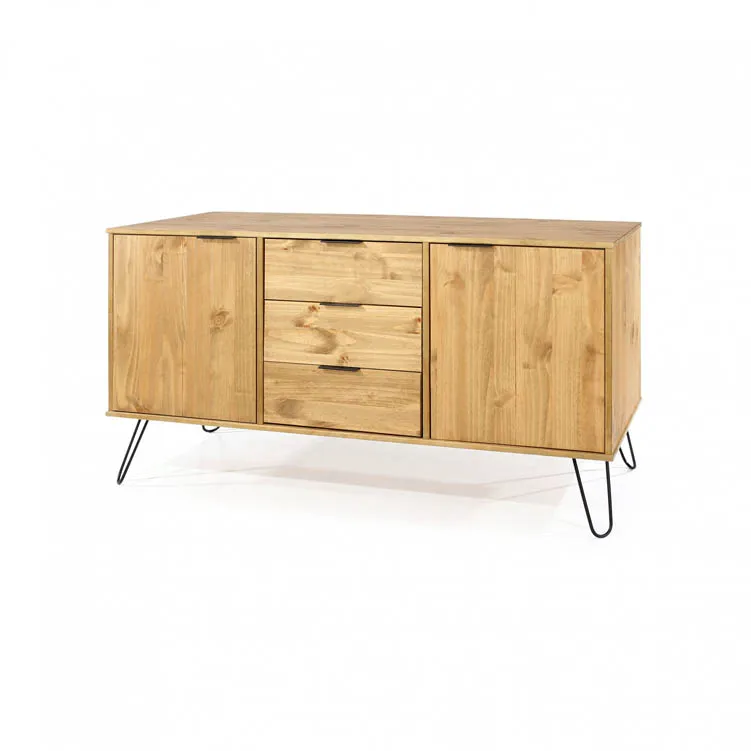 Core Products Core Augusta Waxed Pine Medium Sideboard with 2 Doors 3 Drawers