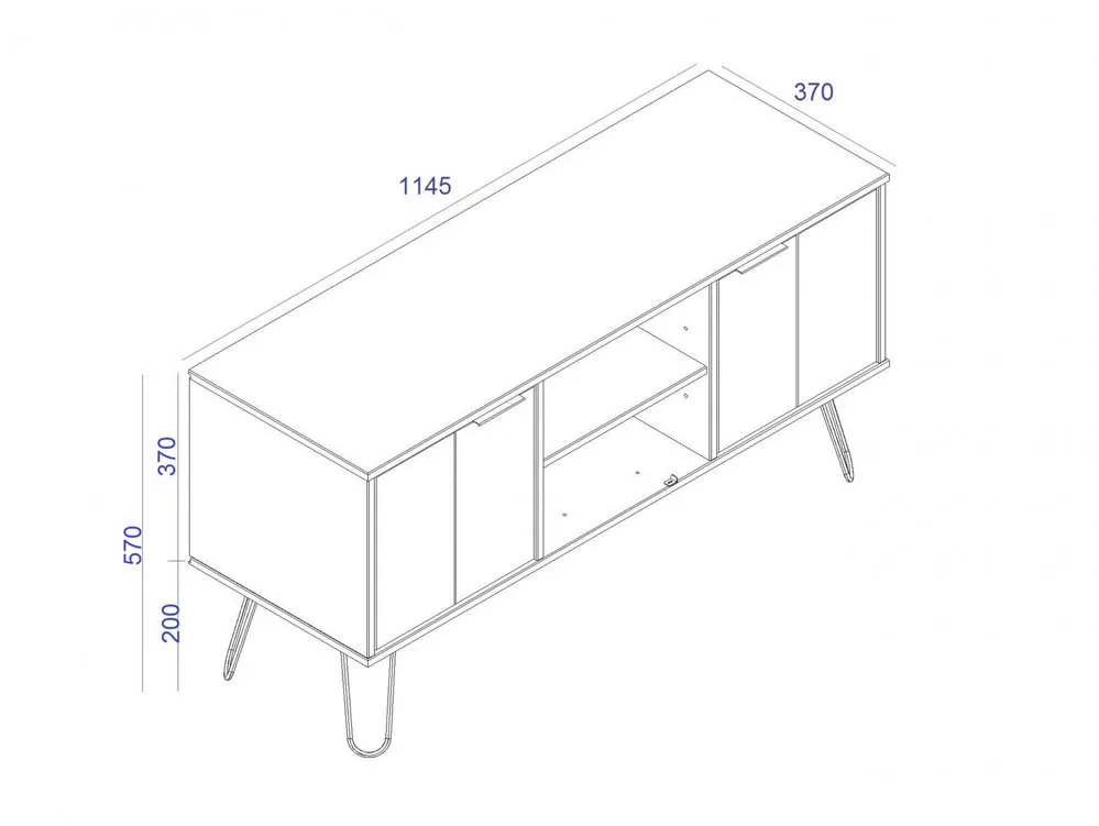 Core Products Core Augusta White 2 Door Flat Screen TV Unit