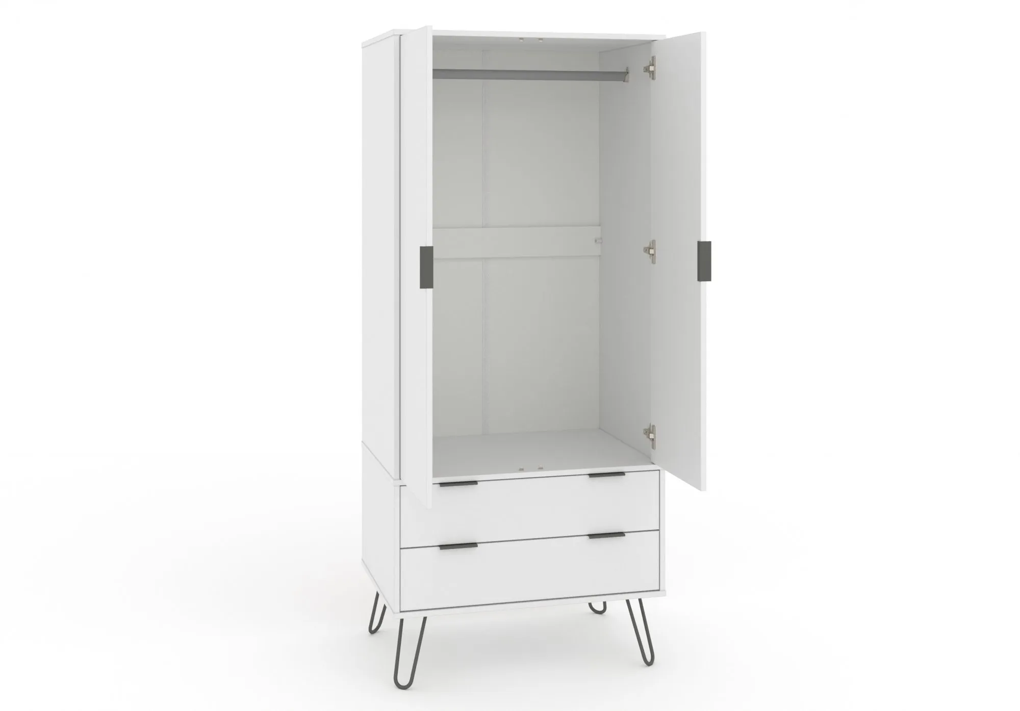 Core Products Core Augusta White 2 Door 2 Drawer Wardrobe