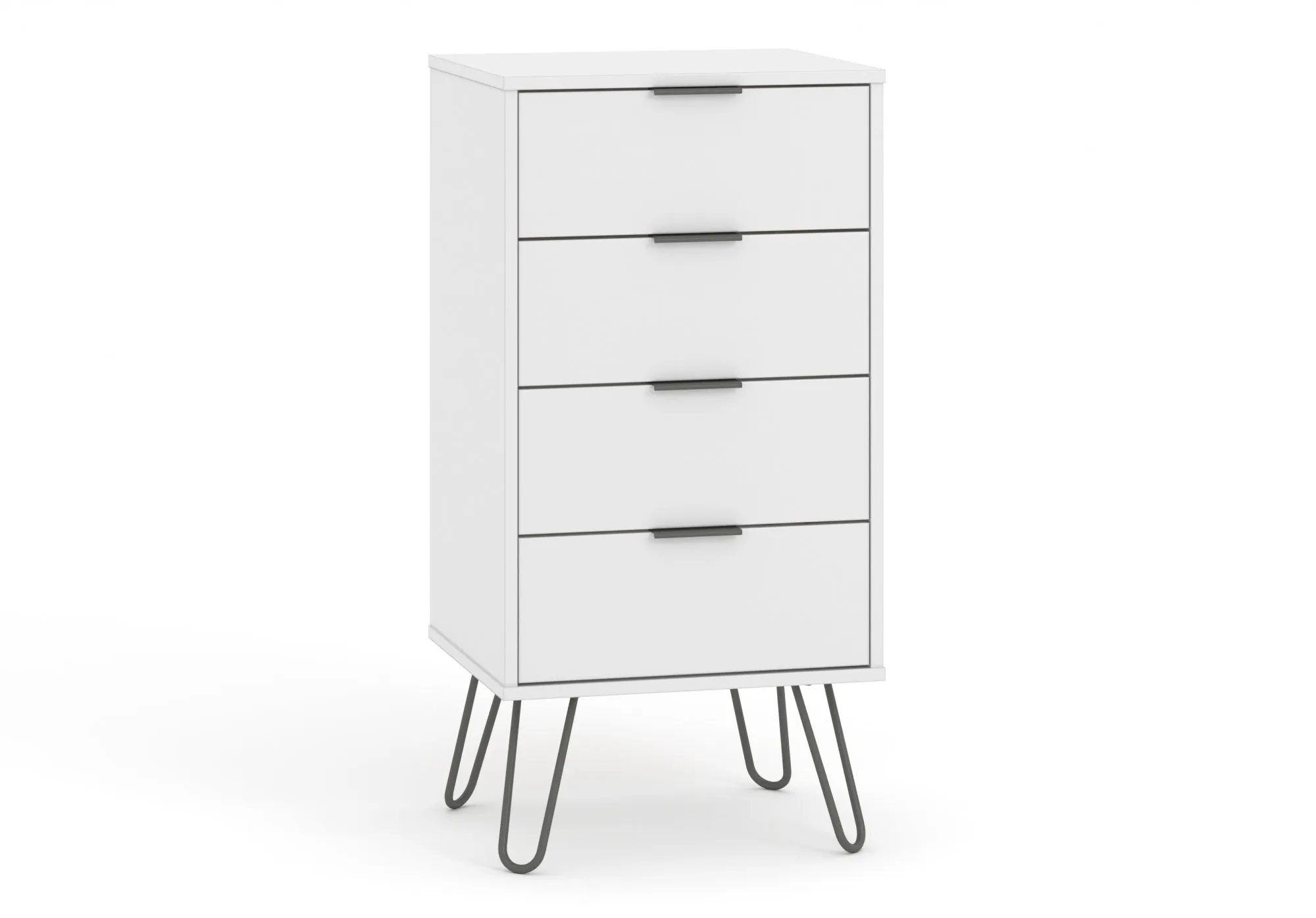 Core Products Core Augusta White 4 Drawer Narrow Chest of Drawers