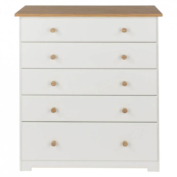 Core Products Core Colorado White and Oak 5 Drawer Chest of Drawers