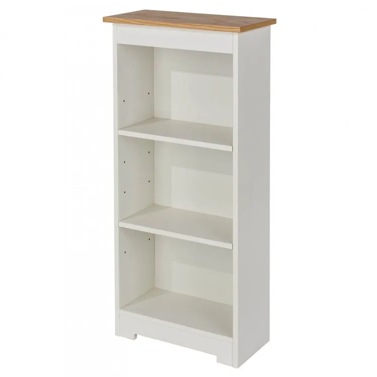 Core Products Core Colorado White and Oak Low Narrow Bookcase