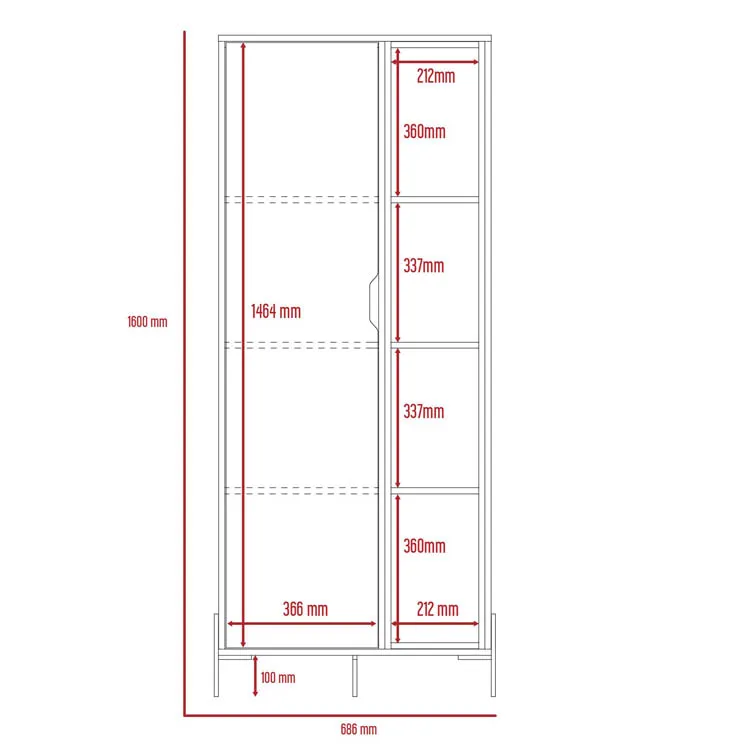 Core Products Core Dallas White and Grey Oak Bookcase Display Unit