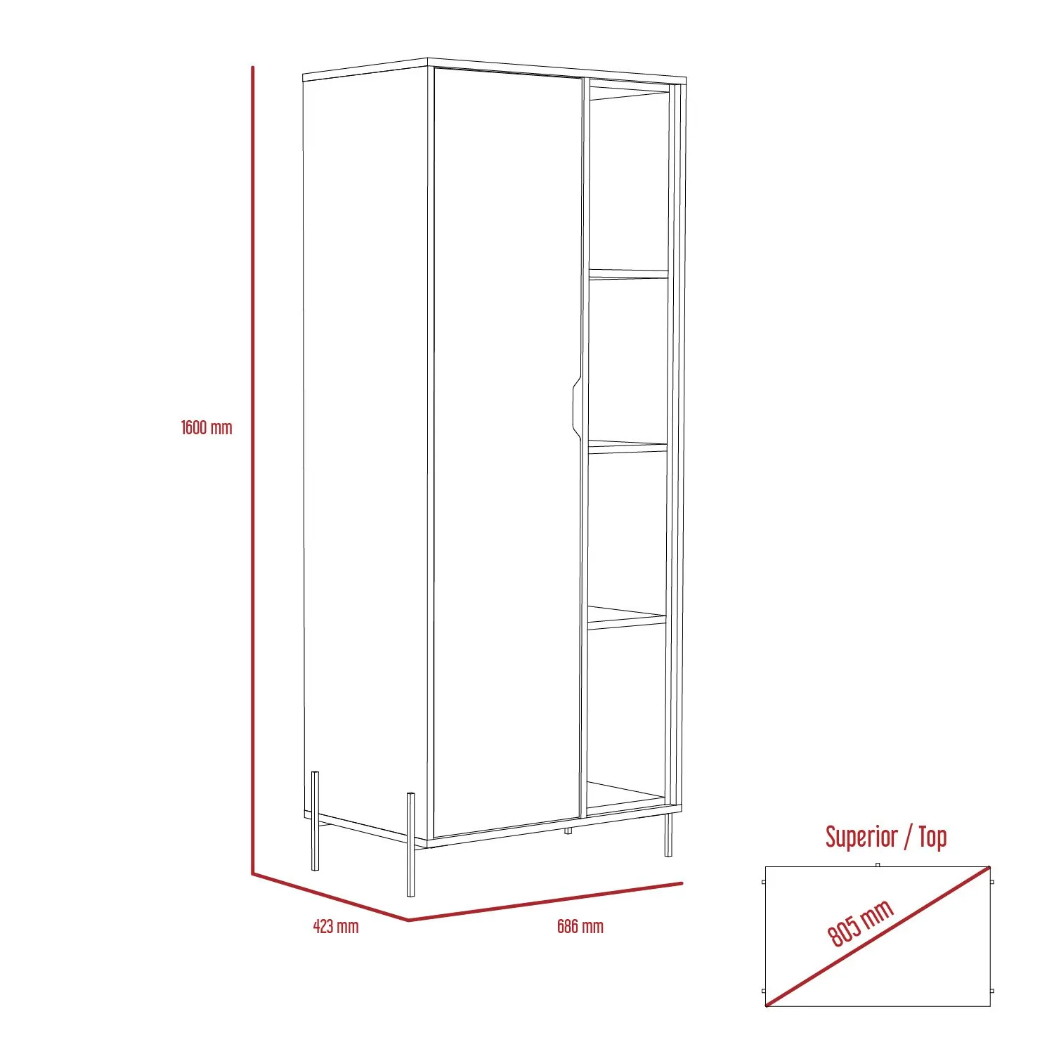 Core Products Core Dallas White and Grey Oak Bookcase Display Unit