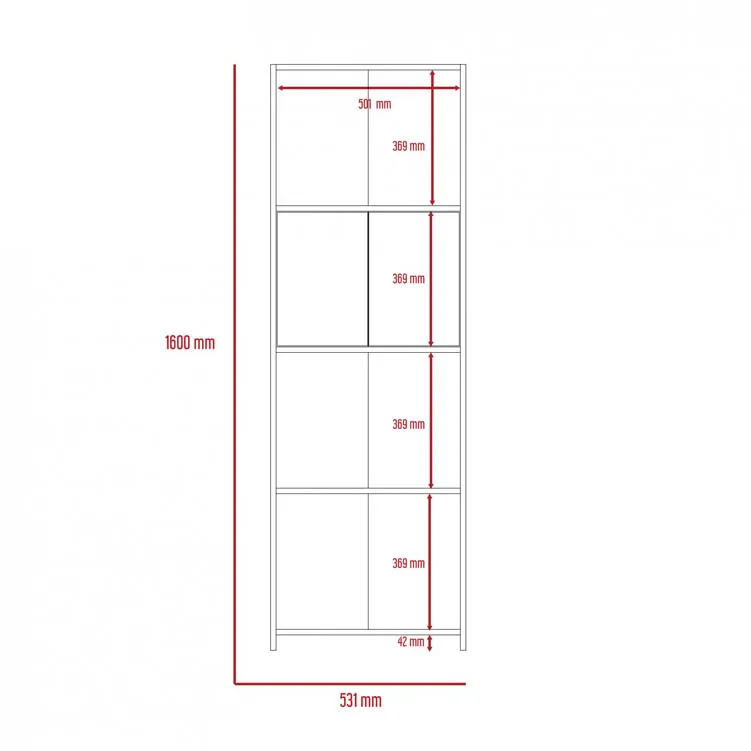 Core Products Core Dallas White and Grey Oak Bookcase