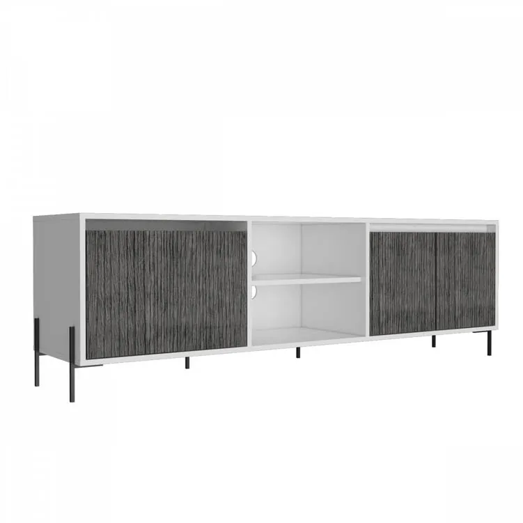 Core Products Core Dallas White and Grey Oak Ultra Wide 2 Door 1 Drawer TV Cabinet