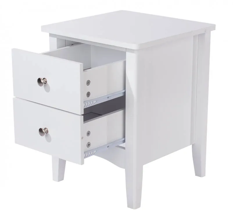 Core Products Core Como White 2 Petite Drawer Bedside Table