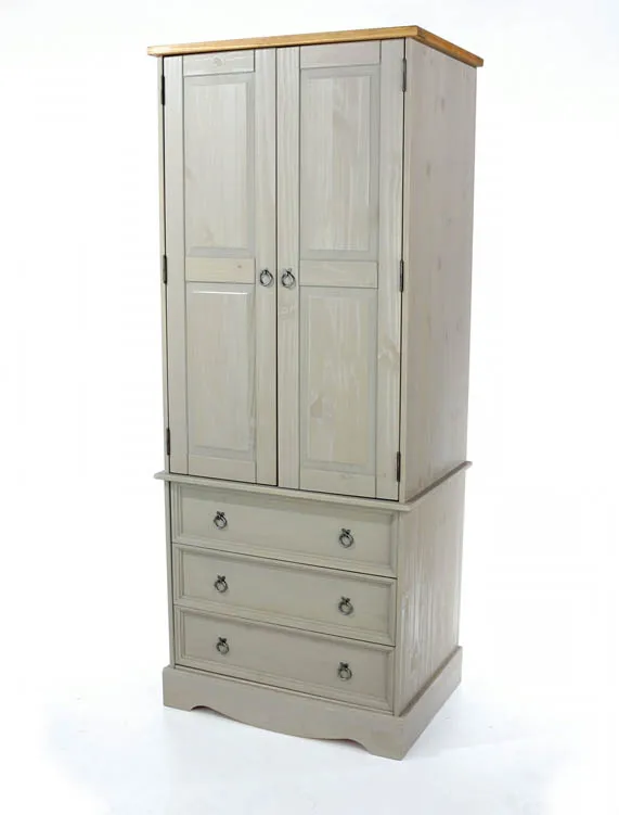 Core Products Core Corona Grey and Pine 2 Door 3 Drawer Wardrobe