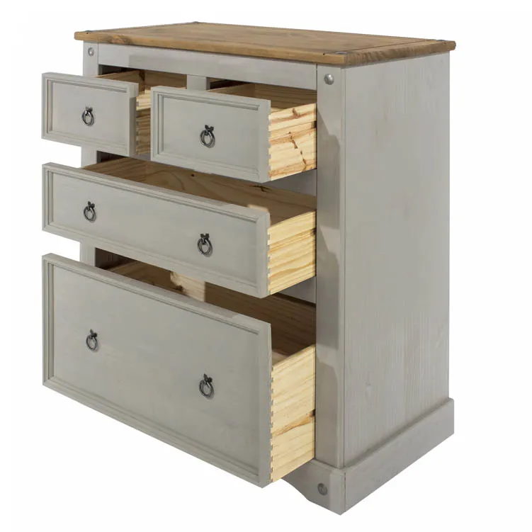 Core Products Core Corona Grey and Pine 2+2 Drawer Chest of Drawers