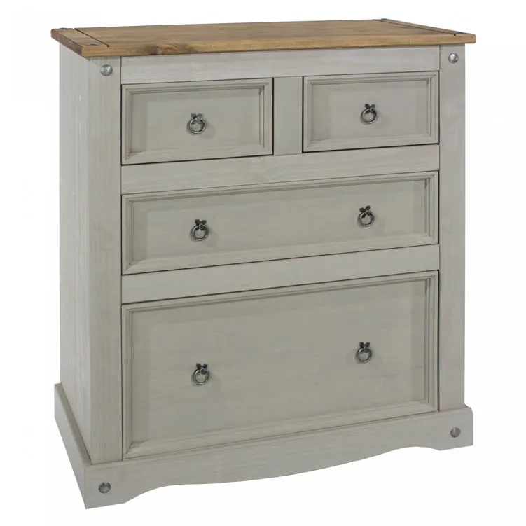 Core Products Core Corona Grey and Pine 2+2 Drawer Chest of Drawers