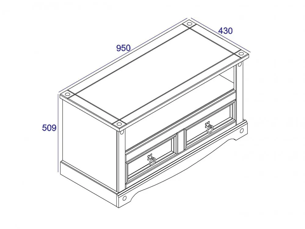 Core Products Core Corona Grey and Pine Flat Screen TV Unit